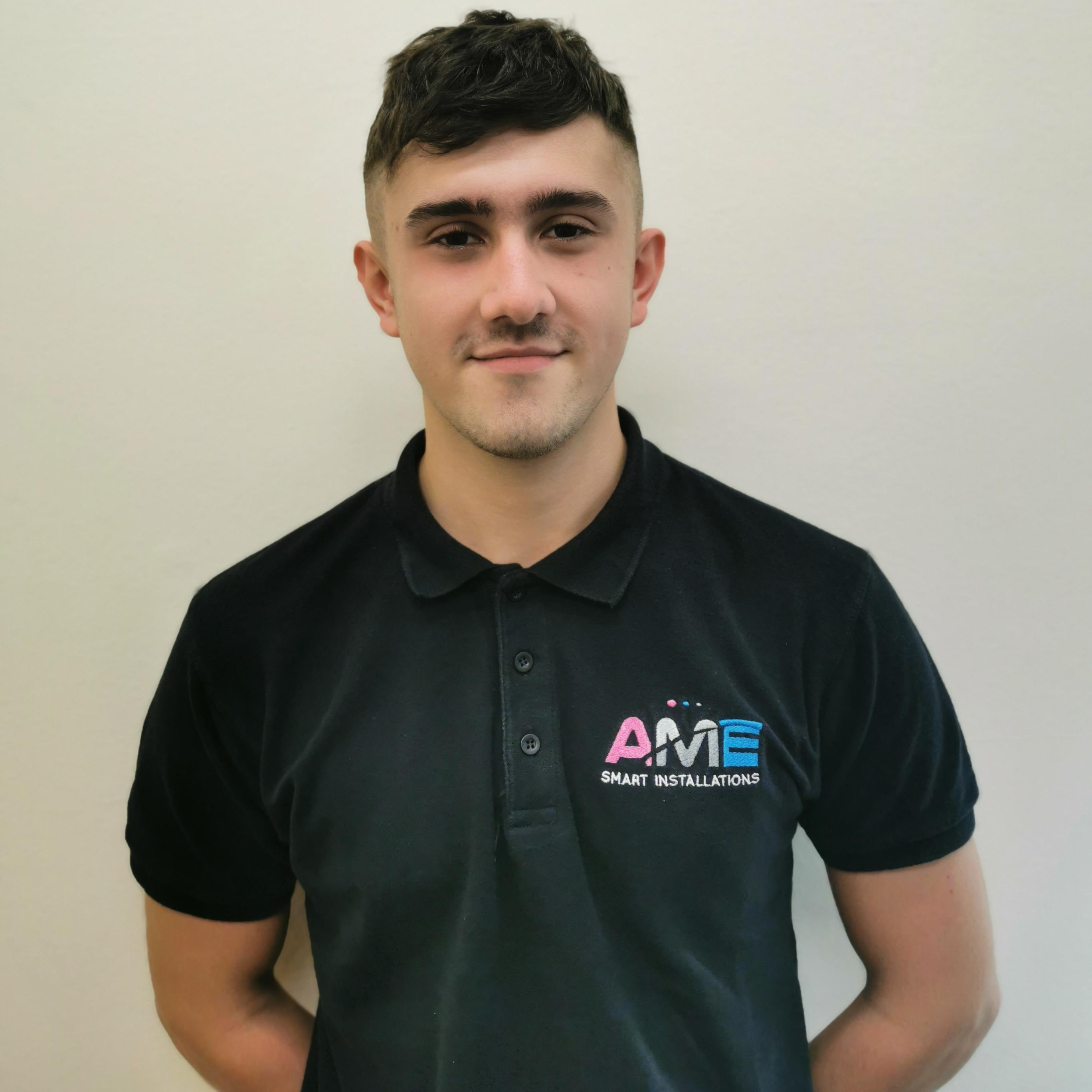 Ryan the apprentice electrician for AME Smart Installations in Barnsley